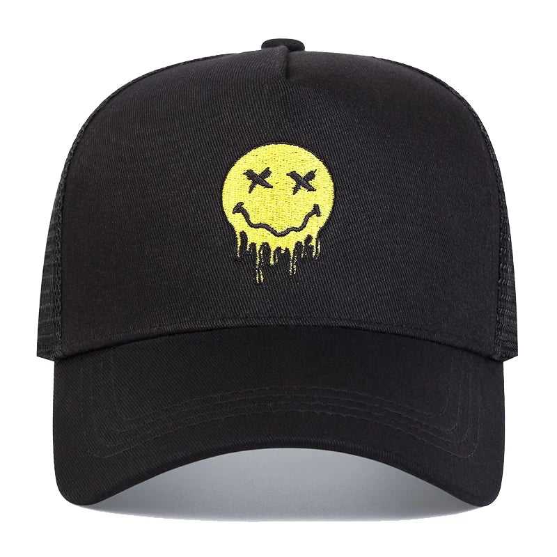 Unisex XX Smiling Face Print Baseball Net Caps Spring and Summer