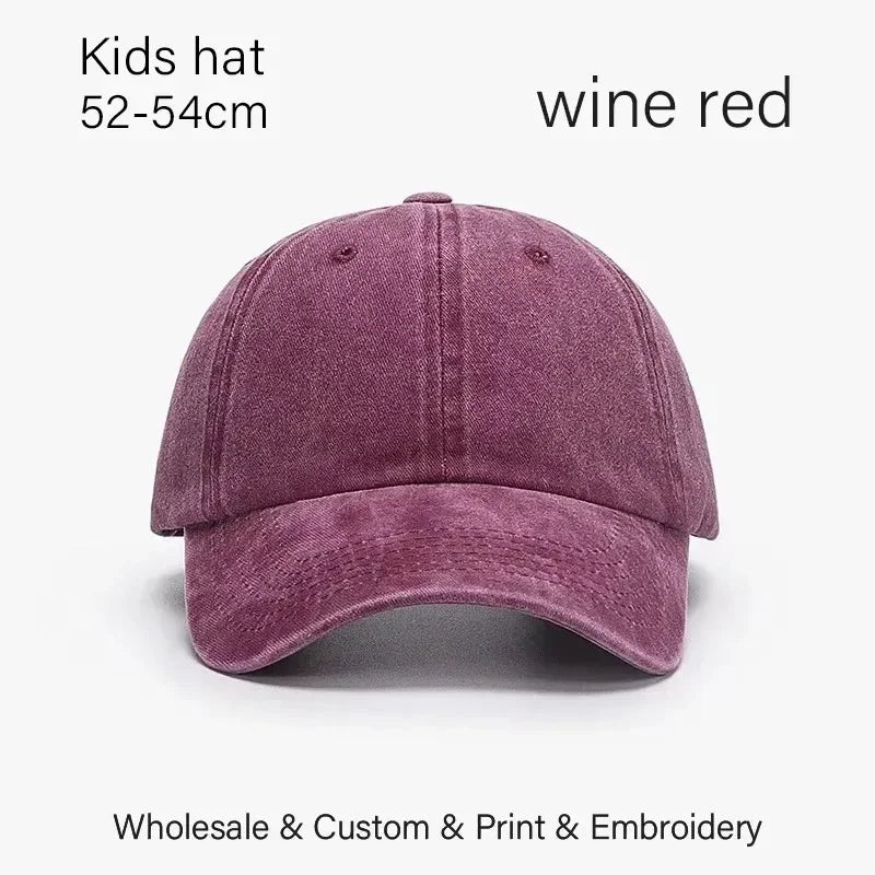 Kids Baseball Cap Retro DIY Design Letter Embroidery Hat