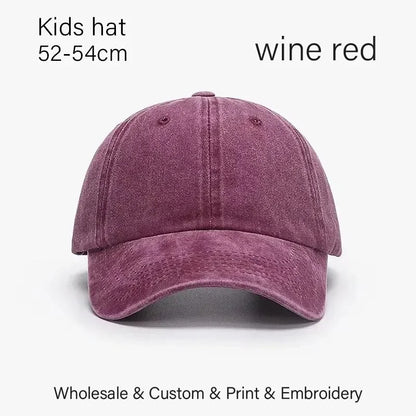 Kids Baseball Cap Retro DIY Design Letter Embroidery Hat