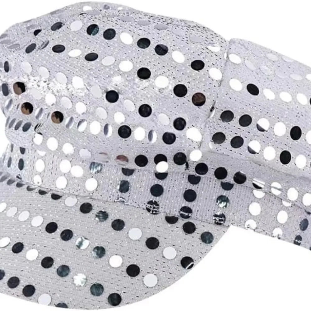 Retro Glitter Bling Costume Hat Sequin Dress Up Hat Beret Newsboy Cap