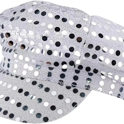 Retro Glitter Bling Costume Hat Sequin Dress Up Hat Beret Newsboy Cap