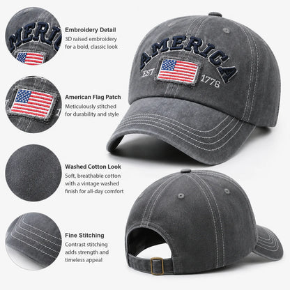 Vintage Washed Cotton Baseball Cap for Men Women
