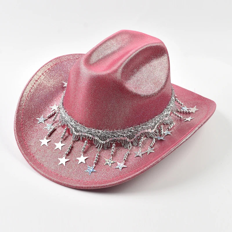 Women Sequin Fedora Hat With Rhinestone Ribbons