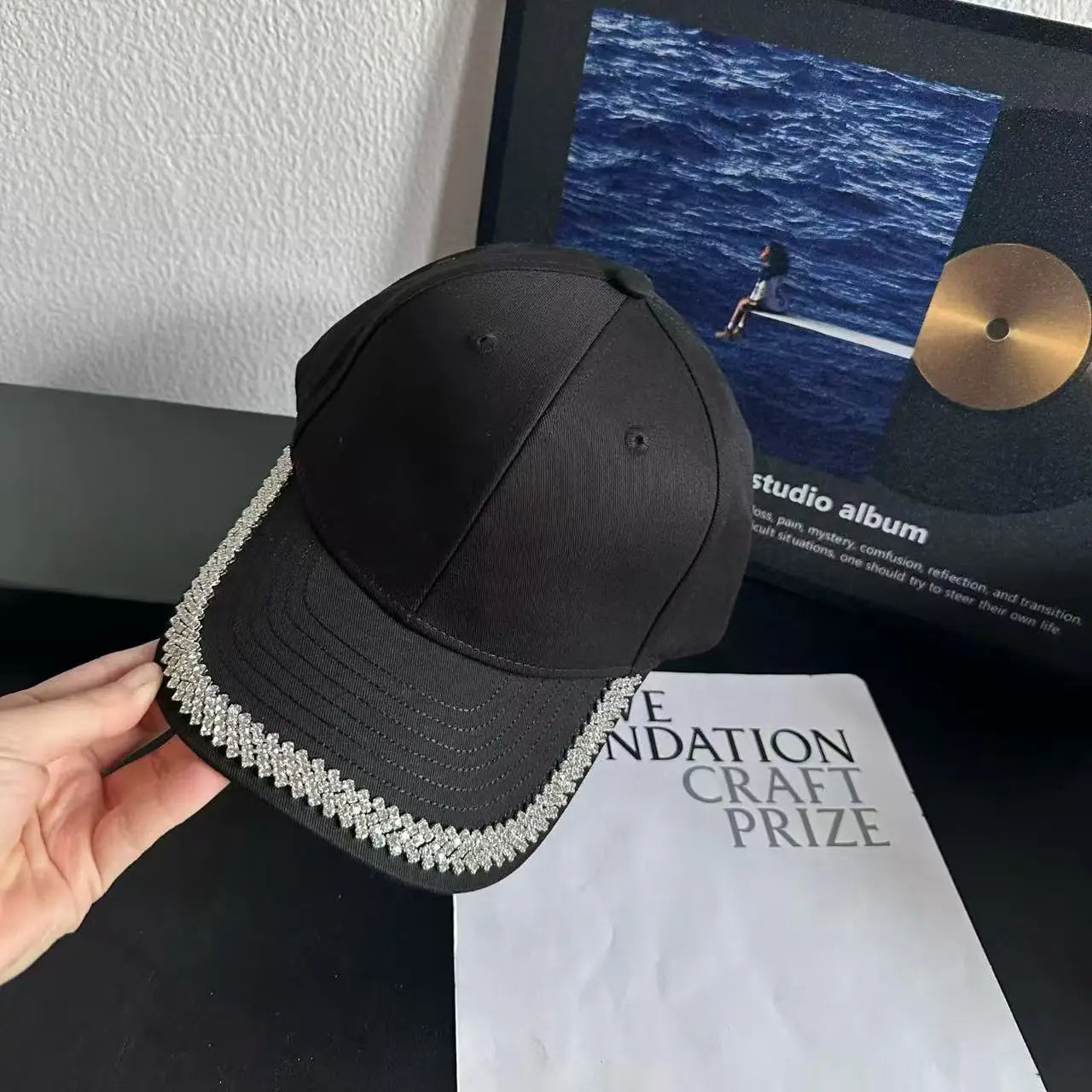 Trendy Women's Rhinestone-Embellished Baseball Cap Spring/Summer
