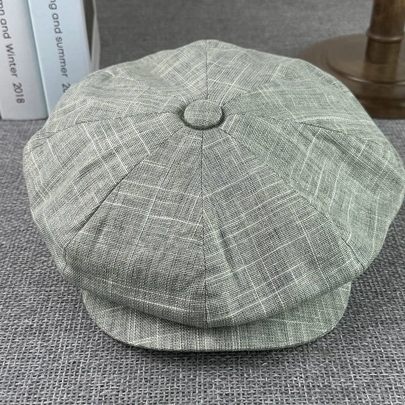 Summer Newsboy Caps Flax Breathable Gatsby Cap