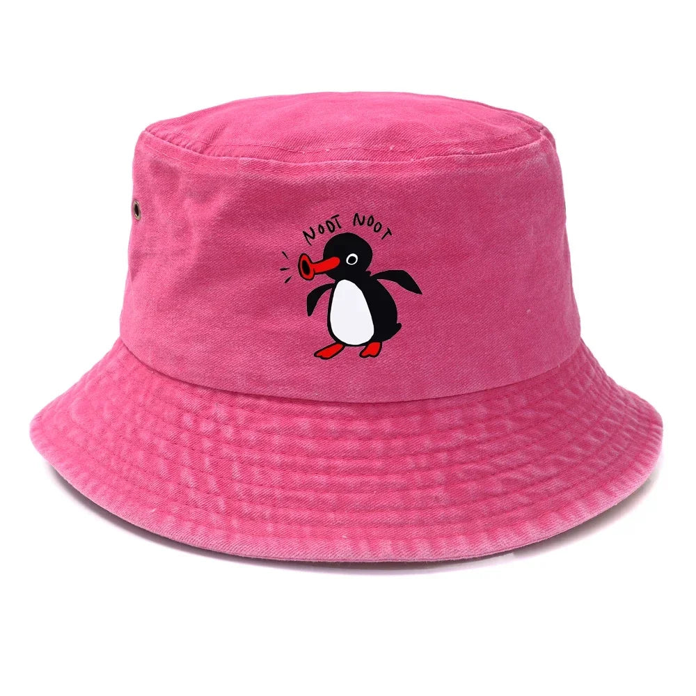 Summer Penguin Bucket Hat Reversible Bob Men Women Cotton