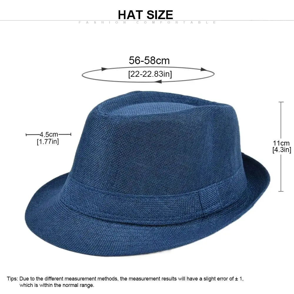 British Linen Men's Jazz Hat Solid Casual Church Beach Hat