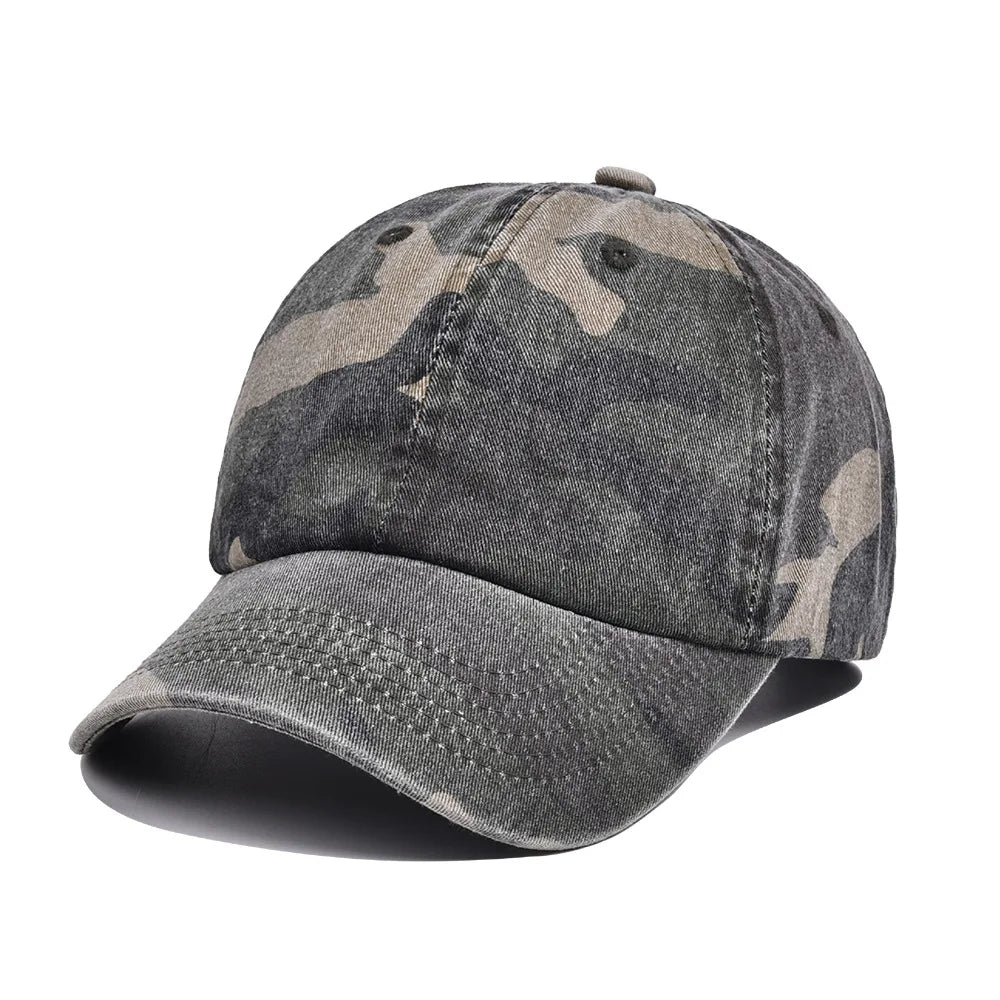 Unisex Hiking Camouflage Tactics Baseball Cap Leaves Jungle Hat Unstructured Panel Soft Top Sun Baseball Cap