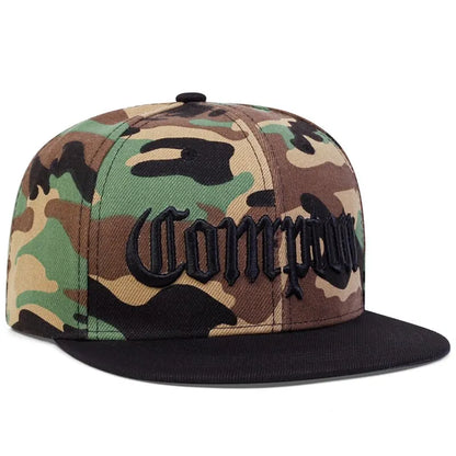 Unisex Compton Letter Embroidery Hip-Hop Hats Outdoor Adjustable
