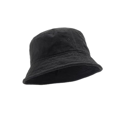 Big Head 59-61cm Bucket Hat Wide Brim Pure Cotton Outdoor Sun Caps