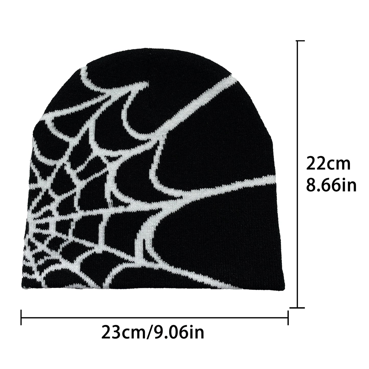 Unisex Spider Web Printed Knit Hat, Warm Outdoor Pullover Hat Personality