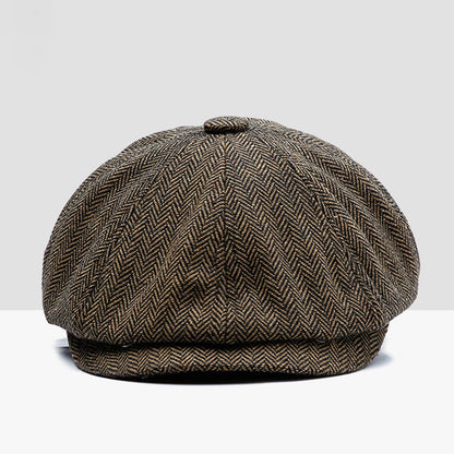 Vintage Newsboy Cap Unisex Stylish Twill Flat Hat