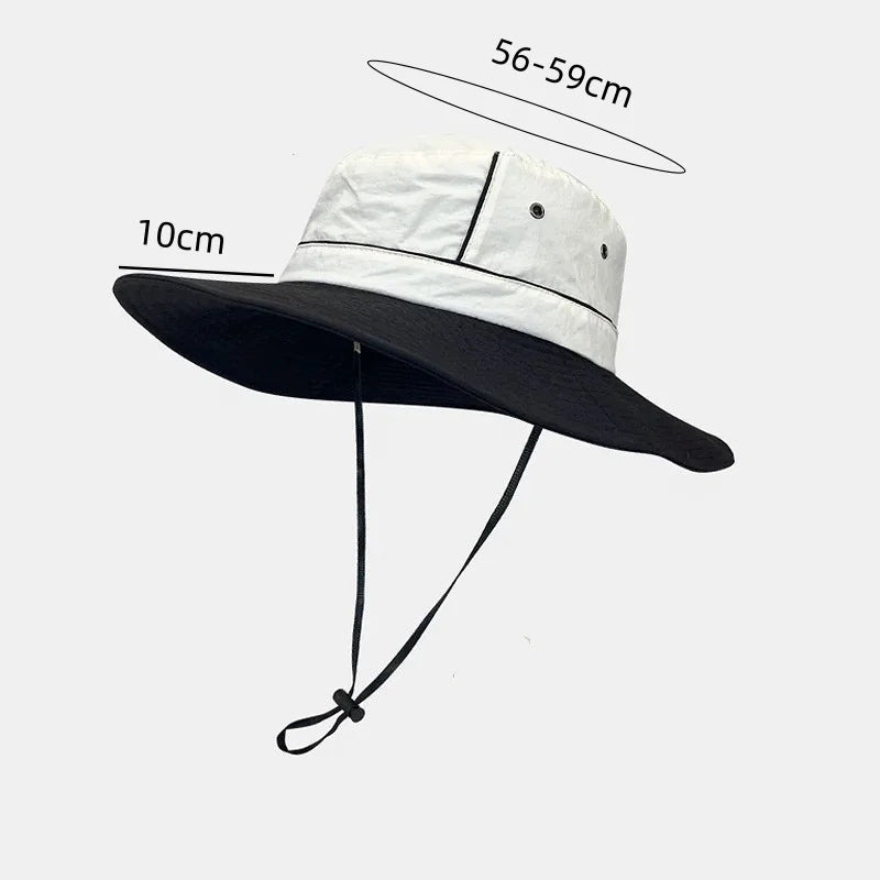 Color-Blocked Wide-Brimmed Sun Hat