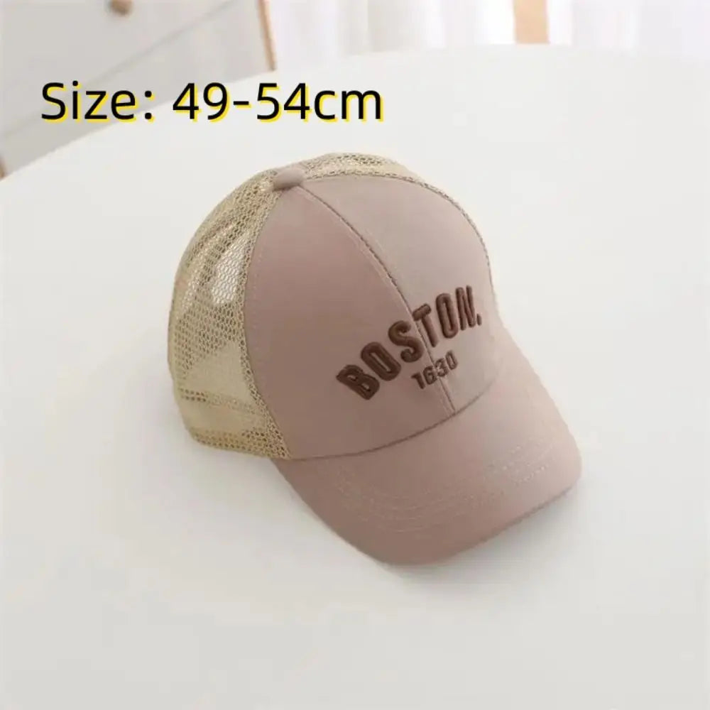 New Solid Color Baby Baseball Cap Breathable Mesh Adjustable Peaked Hat Sun Embroidery Sun Hats