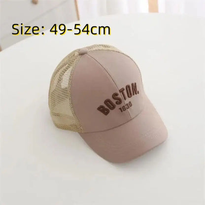 New Solid Color Baby Baseball Cap Breathable Mesh Adjustable Peaked Hat Sun Embroidery Sun Hats