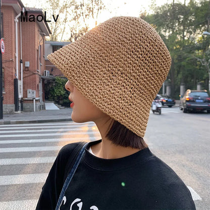 Beach Korean Straw Hat Summer Women Visor Bucket Hat
