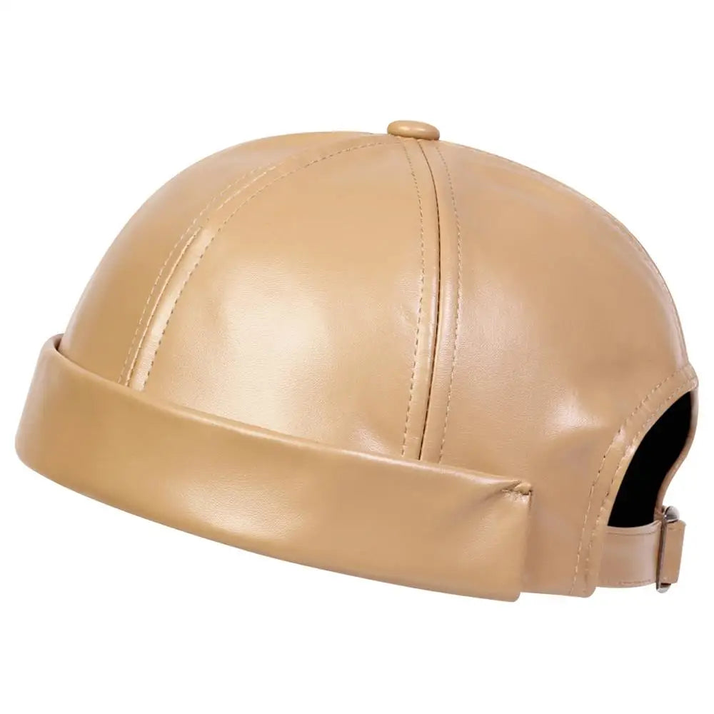 Men Women PU Leather Landlord Caps Retro Autumn Winter