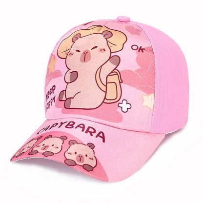 Children's Cartoon Capybara Printed Cap Boys Girls Baseball Cap