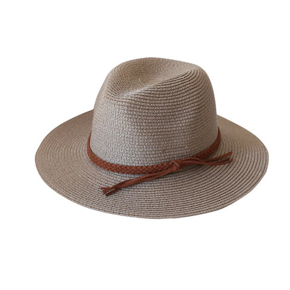Women Men Wide Brim Straw Panama Hat