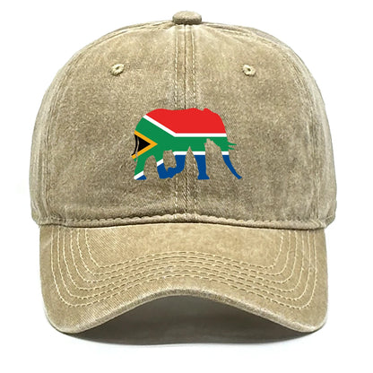 South Africa Elephant Flag Baseball Cap Adjustable