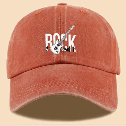 Rock Theme Electric Guitar Print Baseball Cap