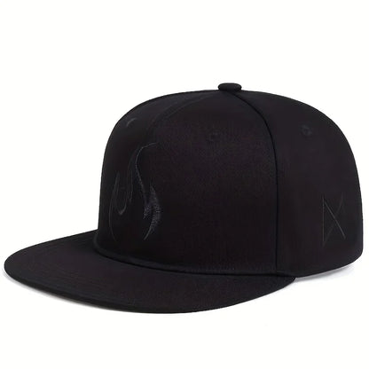 Unisex Flame Embroidery Hip-hop Hats Spring Autumn