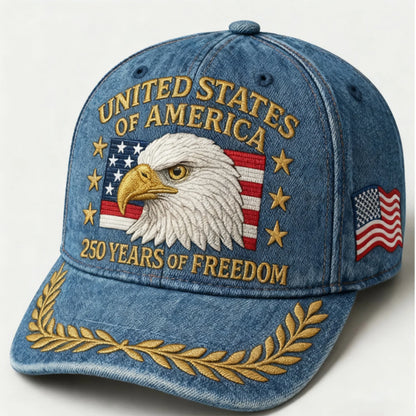 US 250th Anniversary Cap Patriotic Baseball Cap US 250th Anniversary Tribute Hat