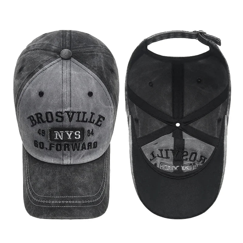 Washed Old Letter Embroidered Caps Baseball Cap