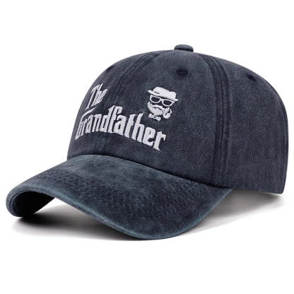 The Grandfather Washed Baseball Cap Retro Casual Women Men Dad Hat Denim Embroidered Hat