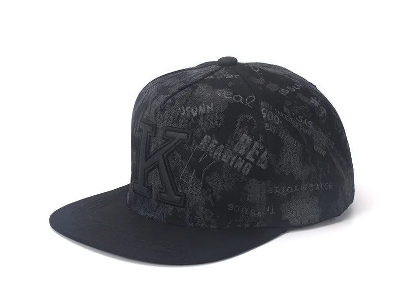 K Letter Hip Hop Baseball Caps For Men