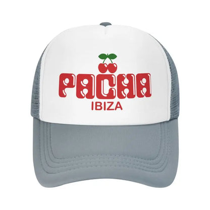 Preppy Cherry Pacha Ibiza Baseball Caps Unisex Breathable Mesh Cap Adults Summer