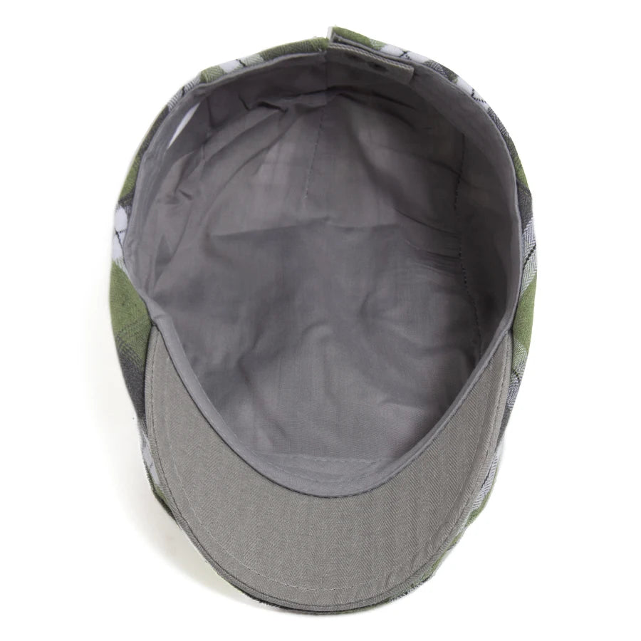 Summer Plaid Thin Beret Women Men Fashion Vintage Visor Hat