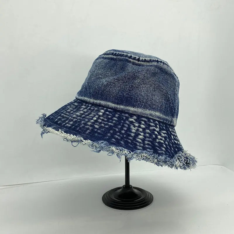 Women Fashion Retro Denim Washed Fisherman Cap