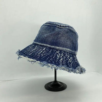Women Fashion Retro Denim Washed Fisherman Cap