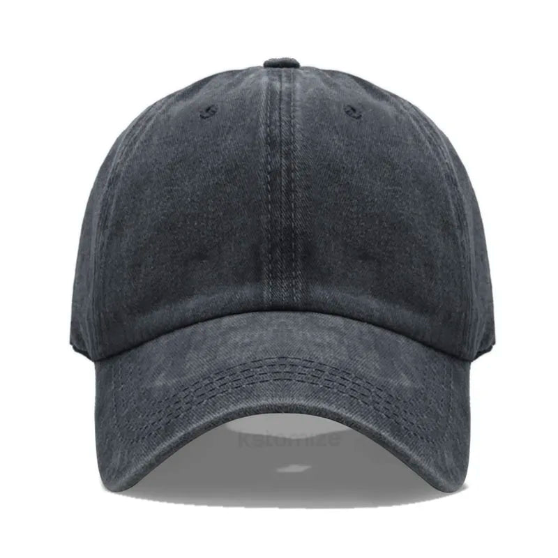 Custom Text Logo Embroidery Vintage Washed Cotton Baseball Cap