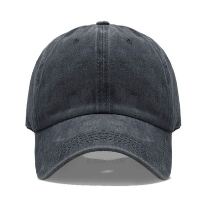 Custom Text Logo Embroidery Vintage Washed Cotton Baseball Cap