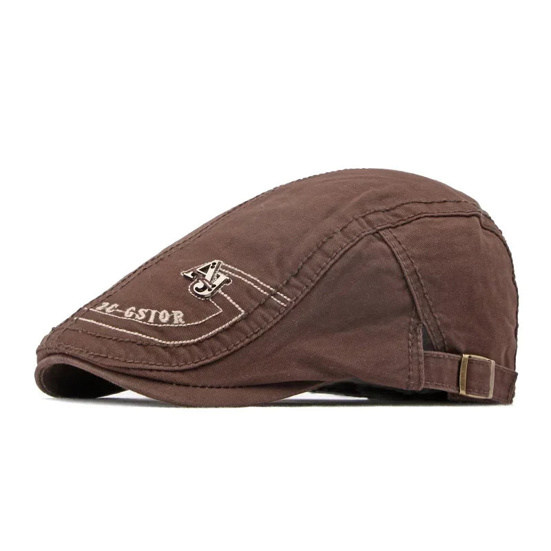 Four Seasons Cotton Letter Embroidery Newsboy Caps