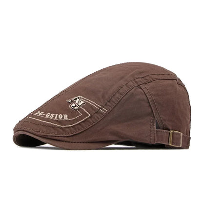 Four Seasons Cotton Letter Embroidery Newsboy Caps