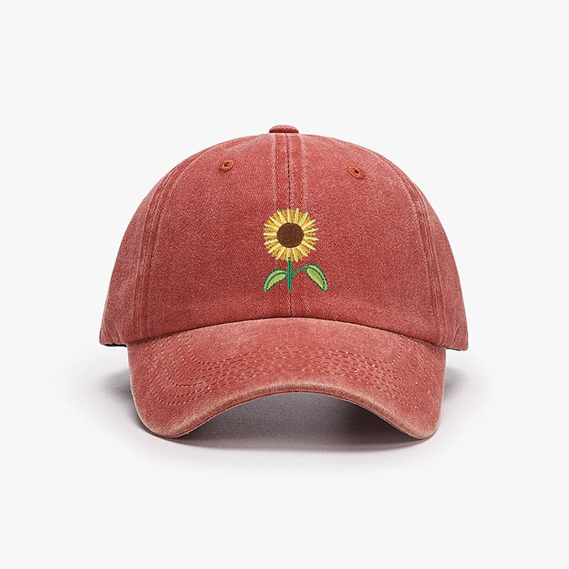 Sunflower Baseball Cap Embroidered Plant Dad Trucker Hat