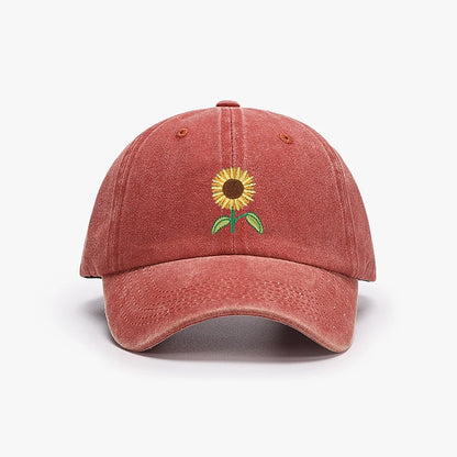 Sunflower Baseball Cap Embroidered Plant Dad Trucker Hat