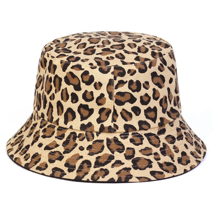 Unisex Leopard Print Personality Bucket Hats Fishermen Caps