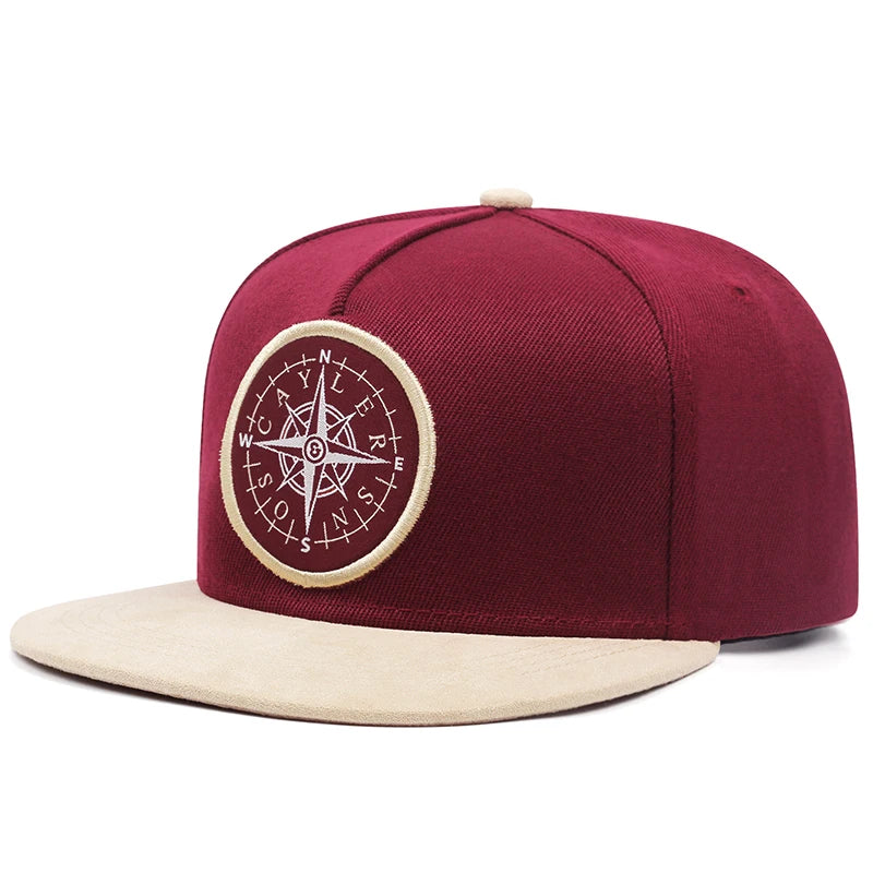 Fashion New NSWE Compass Flat Edge Hat Men Retro Street Hip Hop Hat Women Decorative Color Blocked Hat