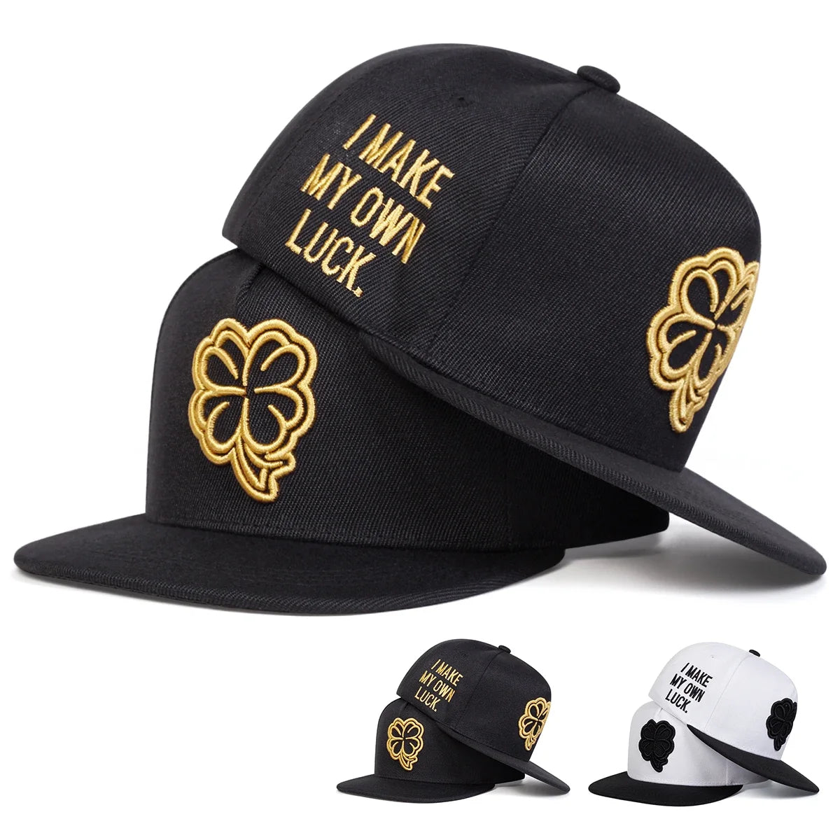 Unisex Four Leaf Clover Embroidery Hip-hop Hats Spring Autumn