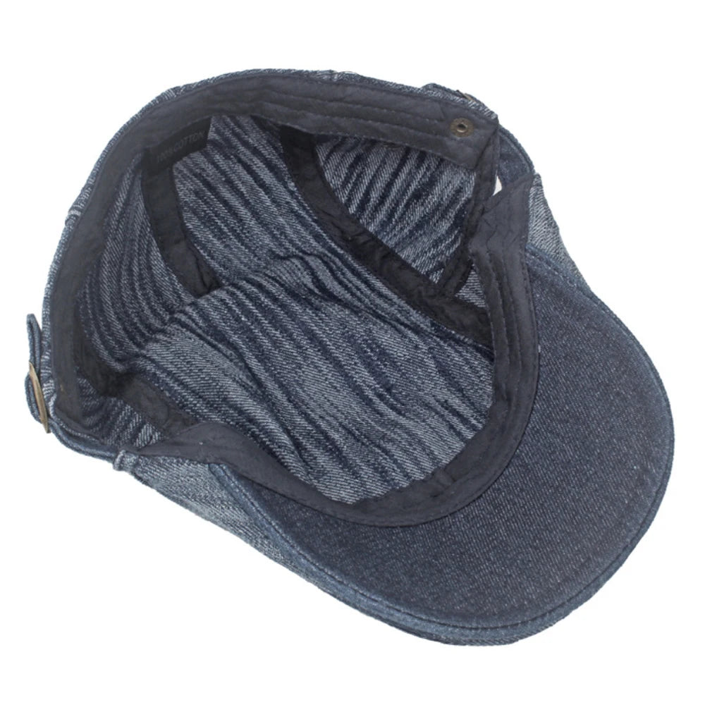 Male Female Retro Artist Painter Beret Hat Spring Summer Cotton Denim Beret Cap