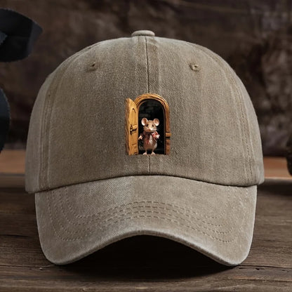 Cute Mouse Printed Baseball Hat
