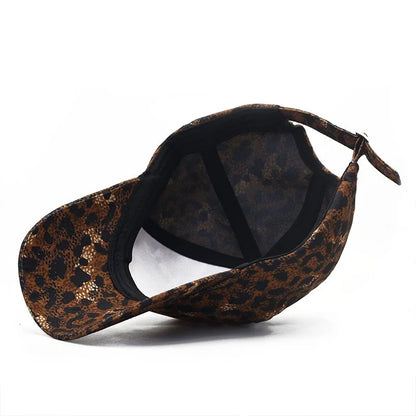 Women's Leopard-Print Baseball Cap Outdoor Sun Hat