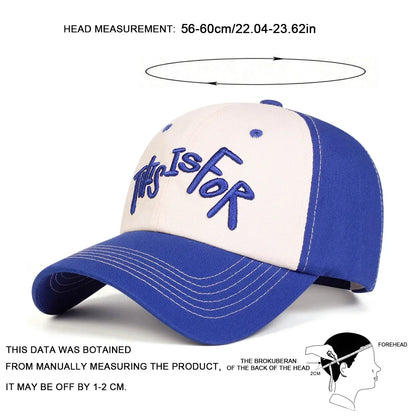 Unisex This Is For Letter Embroidery Baseball Caps Spring and Autumn