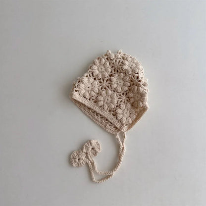 Knitted Baby Hat Kids Girls Handmade Crochet Ear Flap Beanie