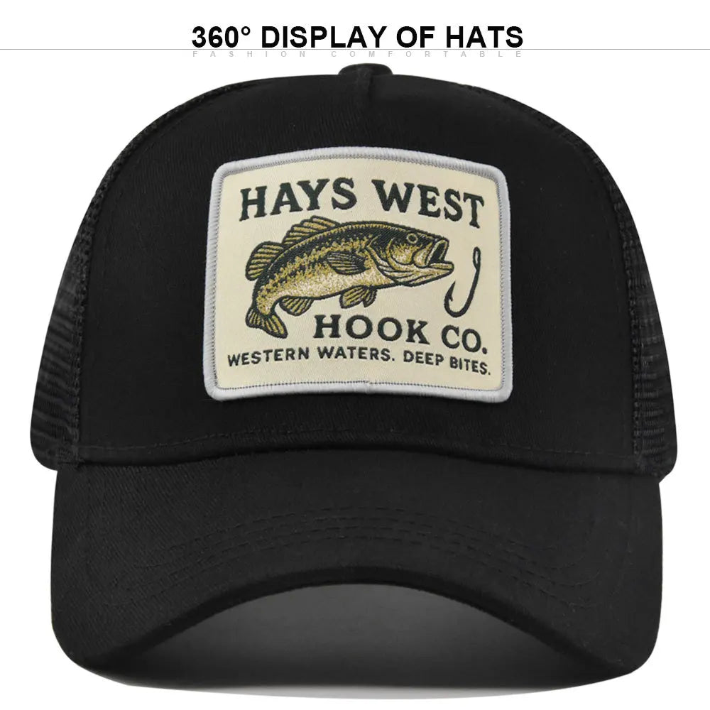Fishing Embroidery Baseball Cap for Men Women
