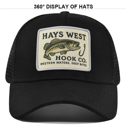 Fishing Embroidery Baseball Cap for Men Women
